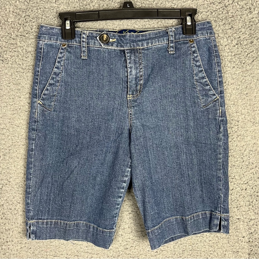 Gloria Vanderbilt Denim Shorts Bermuda Walking Blue Women's Size 8 Mom 90s Y2K